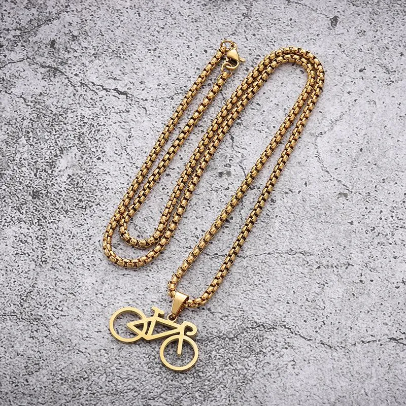 Cycolinks Road Bike Necklace Gold