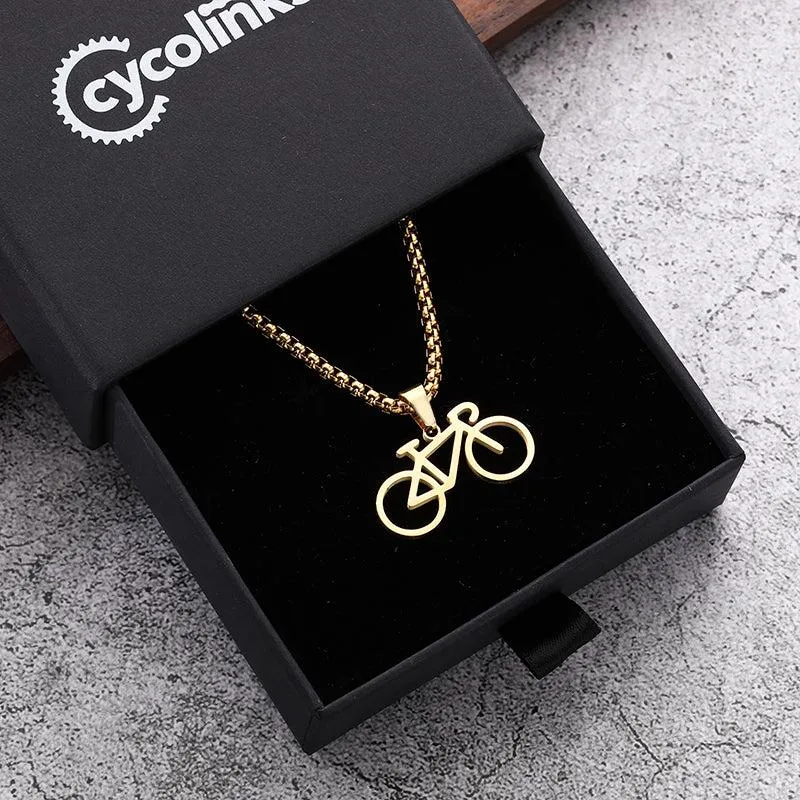 Cycolinks Road Bike Necklace Gold
