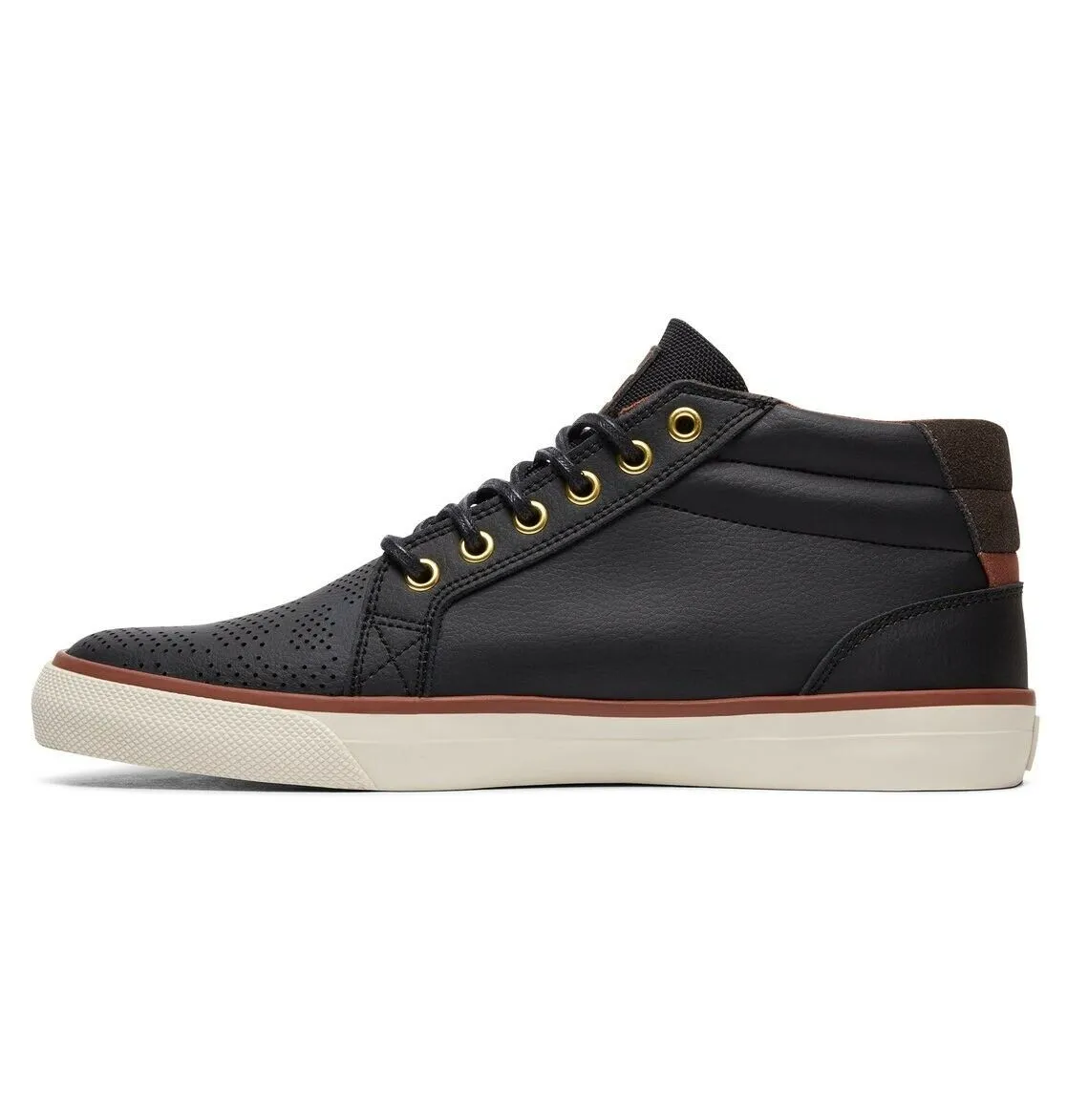 DC SHOES COUNCIL MID SE BLACK CAMO LEATHER TRAINERS