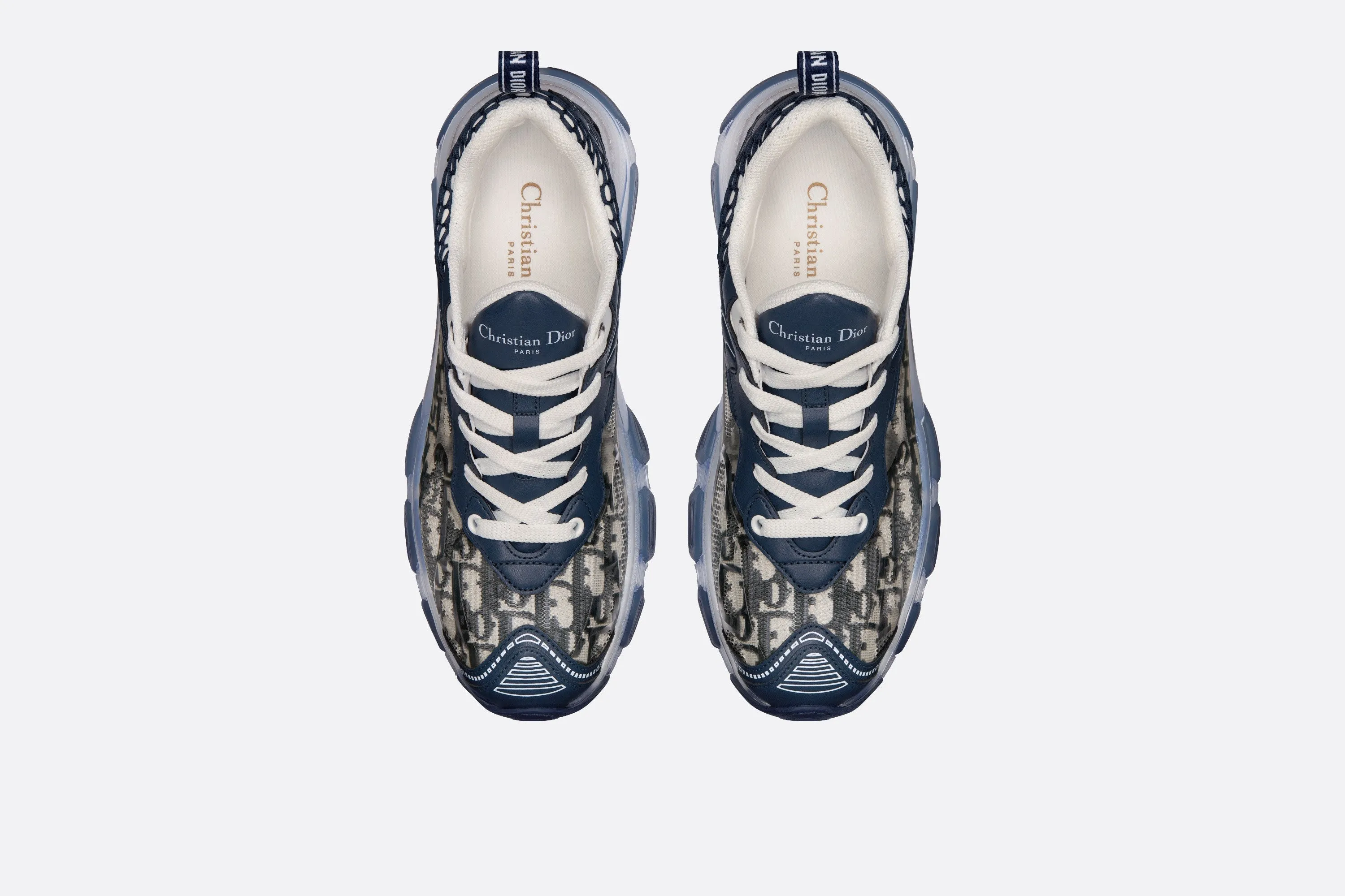 Dior Vibe Sneaker • Deep Blue Dior Oblique Technical Fabric and Transparent Rubber