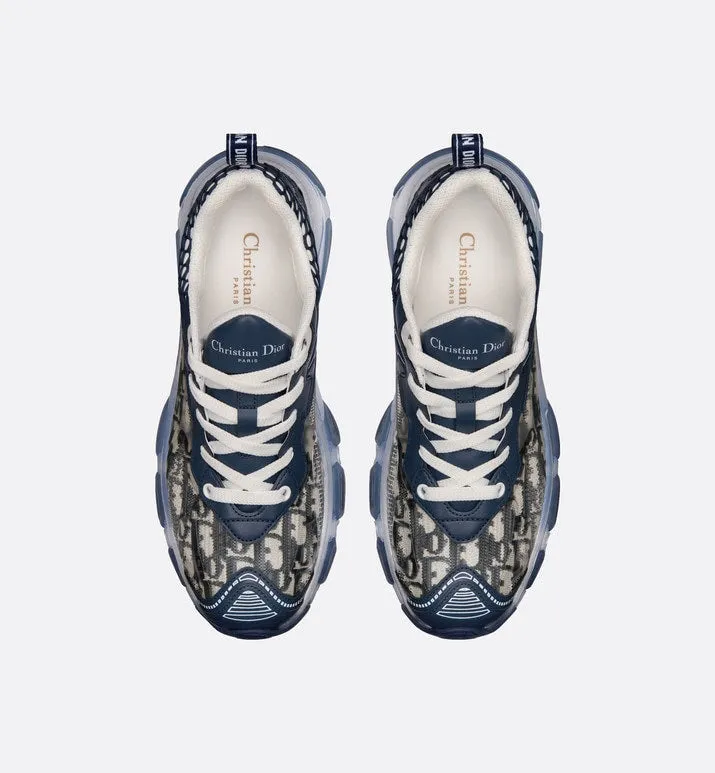 Dior Vibe Sneaker • Deep Blue Dior Oblique Technical Fabric and Transparent Rubber