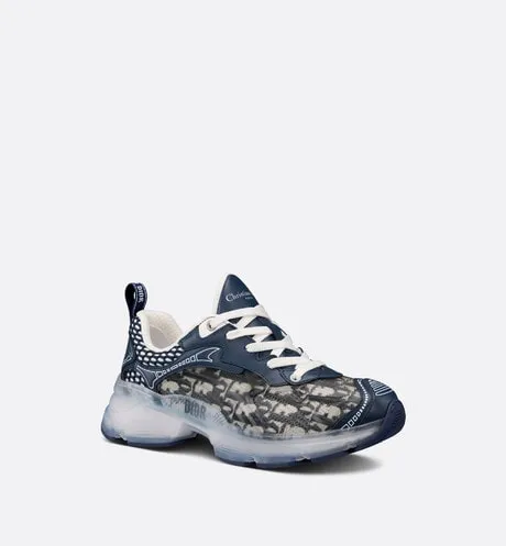 Dior Vibe Sneaker • Deep Blue Dior Oblique Technical Fabric and Transparent Rubber