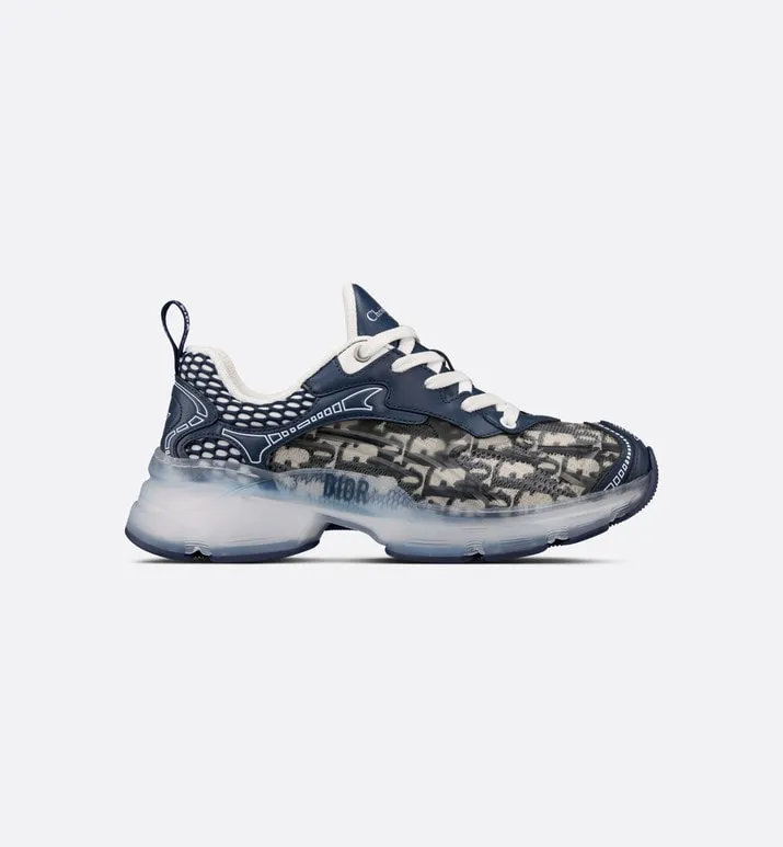 Dior Vibe Sneaker • Deep Blue Dior Oblique Technical Fabric and Transparent Rubber