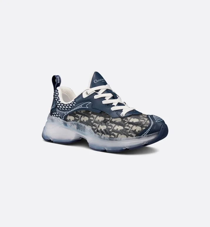 Dior Vibe Sneaker • Deep Blue Dior Oblique Technical Fabric and Transparent Rubber