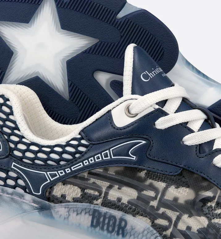 Dior Vibe Sneaker • Deep Blue Dior Oblique Technical Fabric and Transparent Rubber