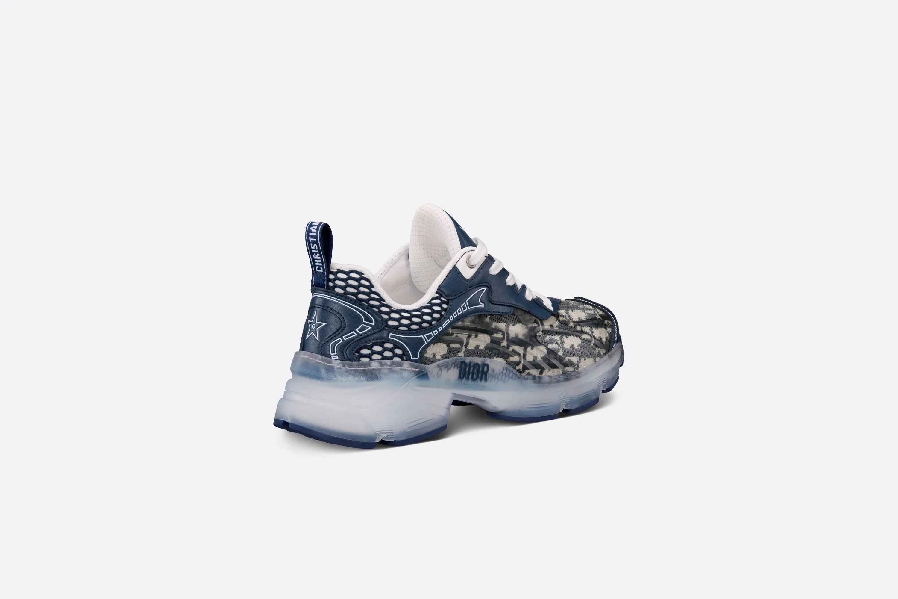 Dior Vibe Sneaker • Deep Blue Dior Oblique Technical Fabric and Transparent Rubber