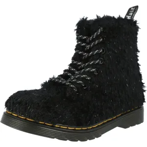 Dr Martens 1460 Pascal Junior Tinsel Fur Boots Black