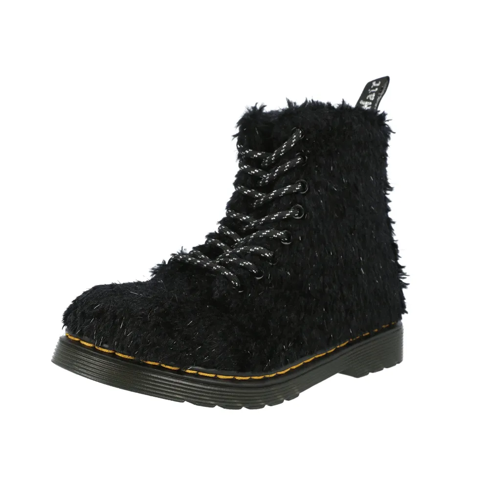 Dr Martens 1460 Pascal Junior Tinsel Fur Boots Black