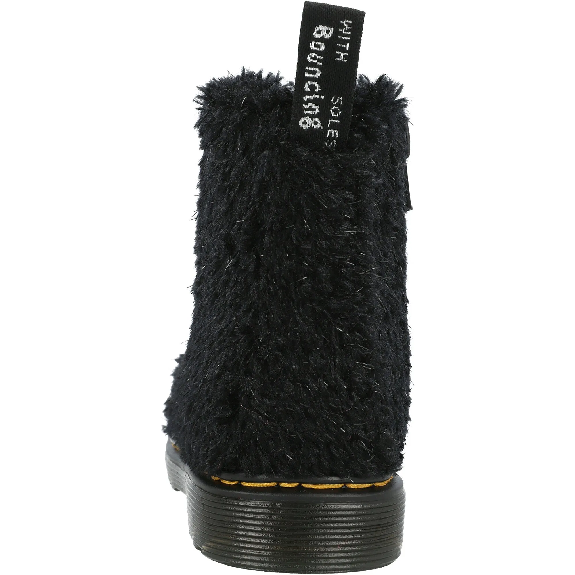Dr Martens 1460 Pascal Junior Tinsel Fur Boots Black