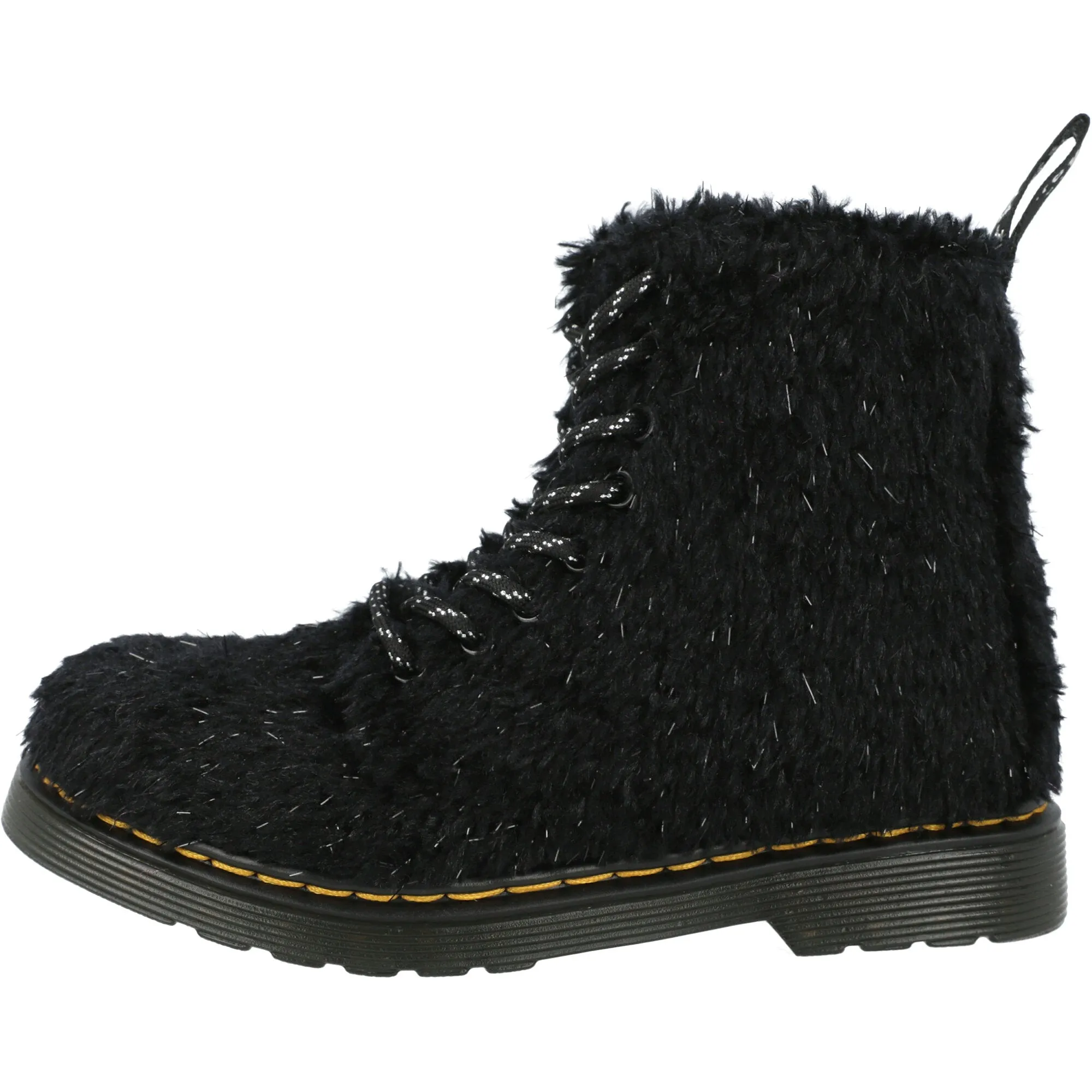 Dr Martens 1460 Pascal Junior Tinsel Fur Boots Black