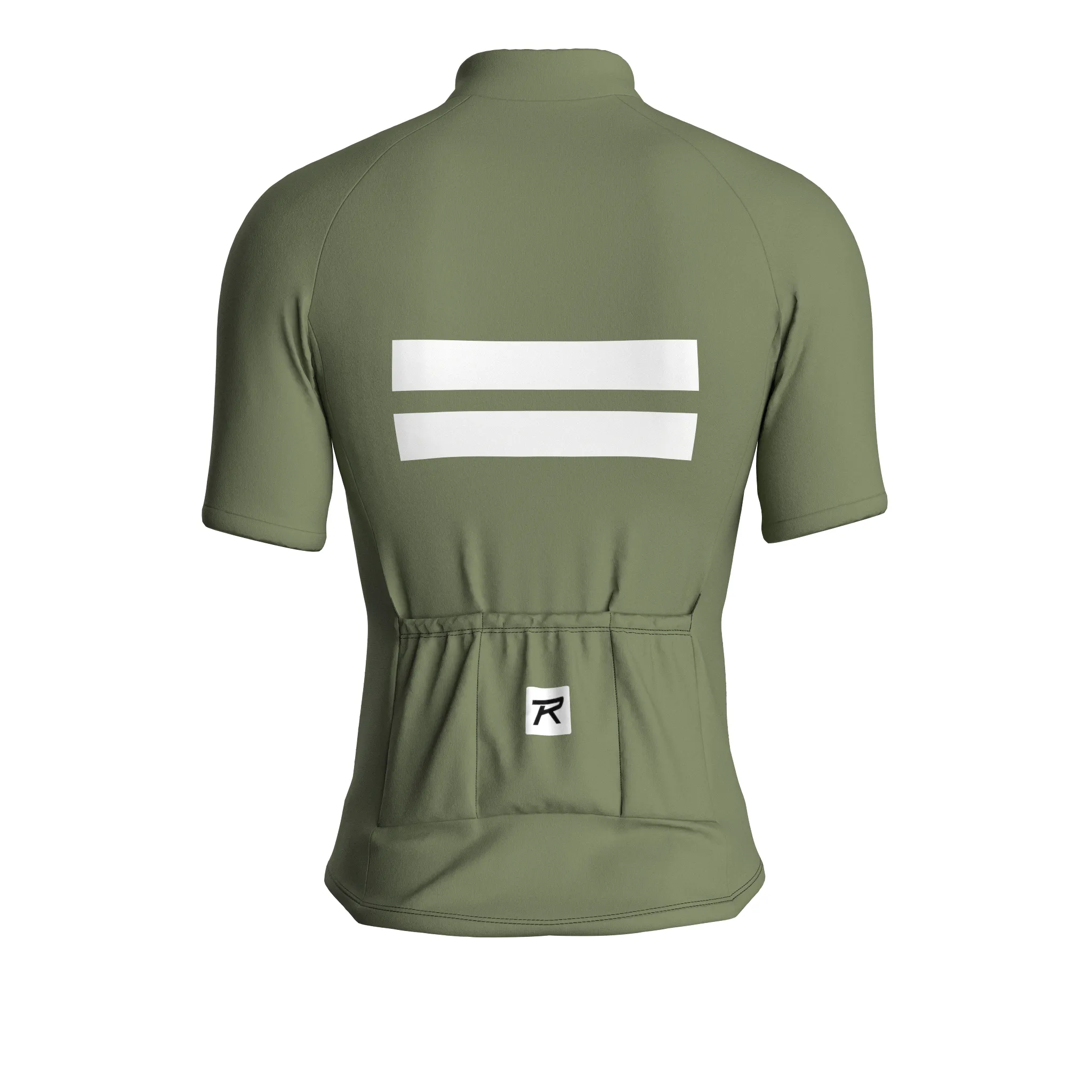 Dual Stripe Dynamics | Dark Khaki Male Short Sleeves Jersey