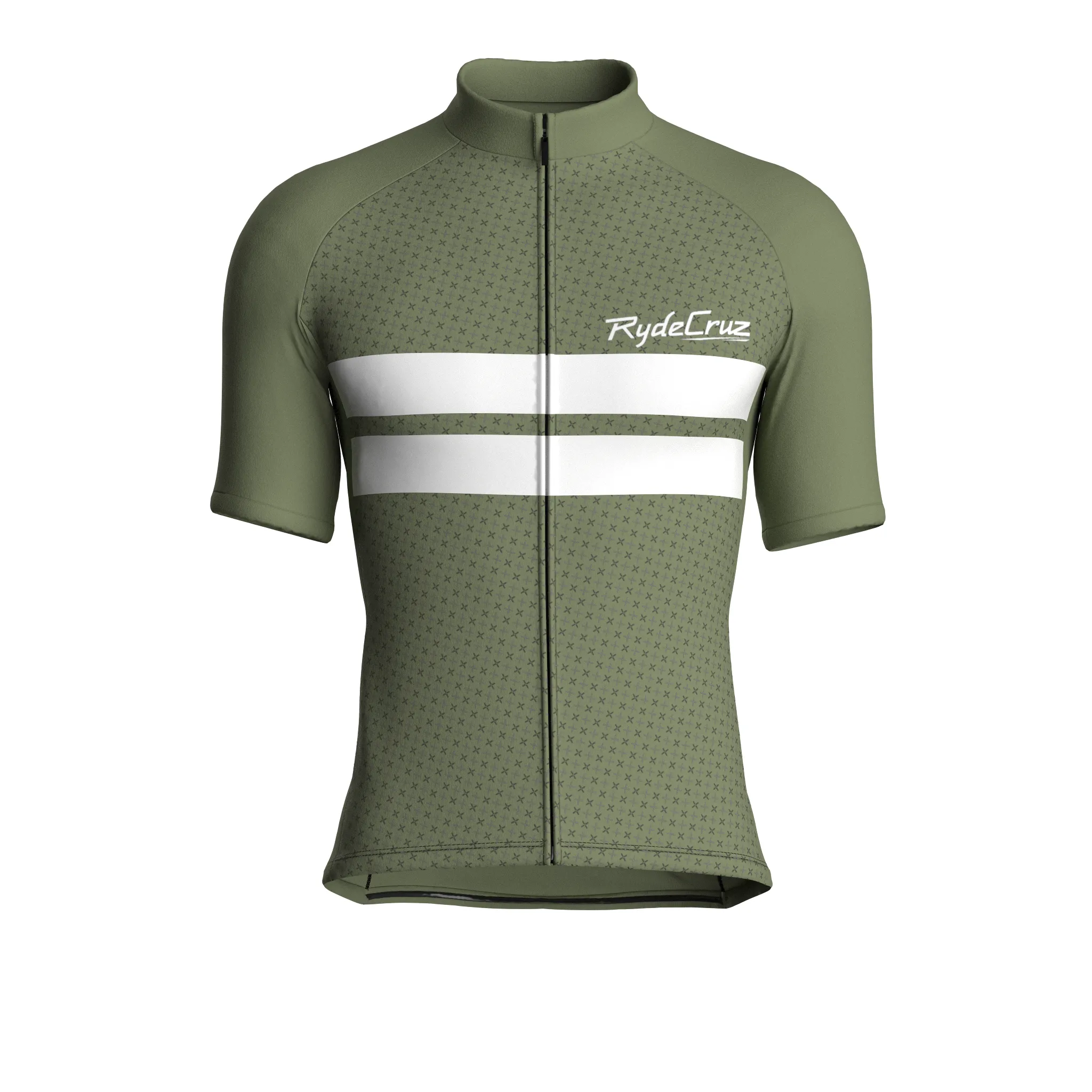 Dual Stripe Dynamics | Dark Khaki Male Short Sleeves Jersey