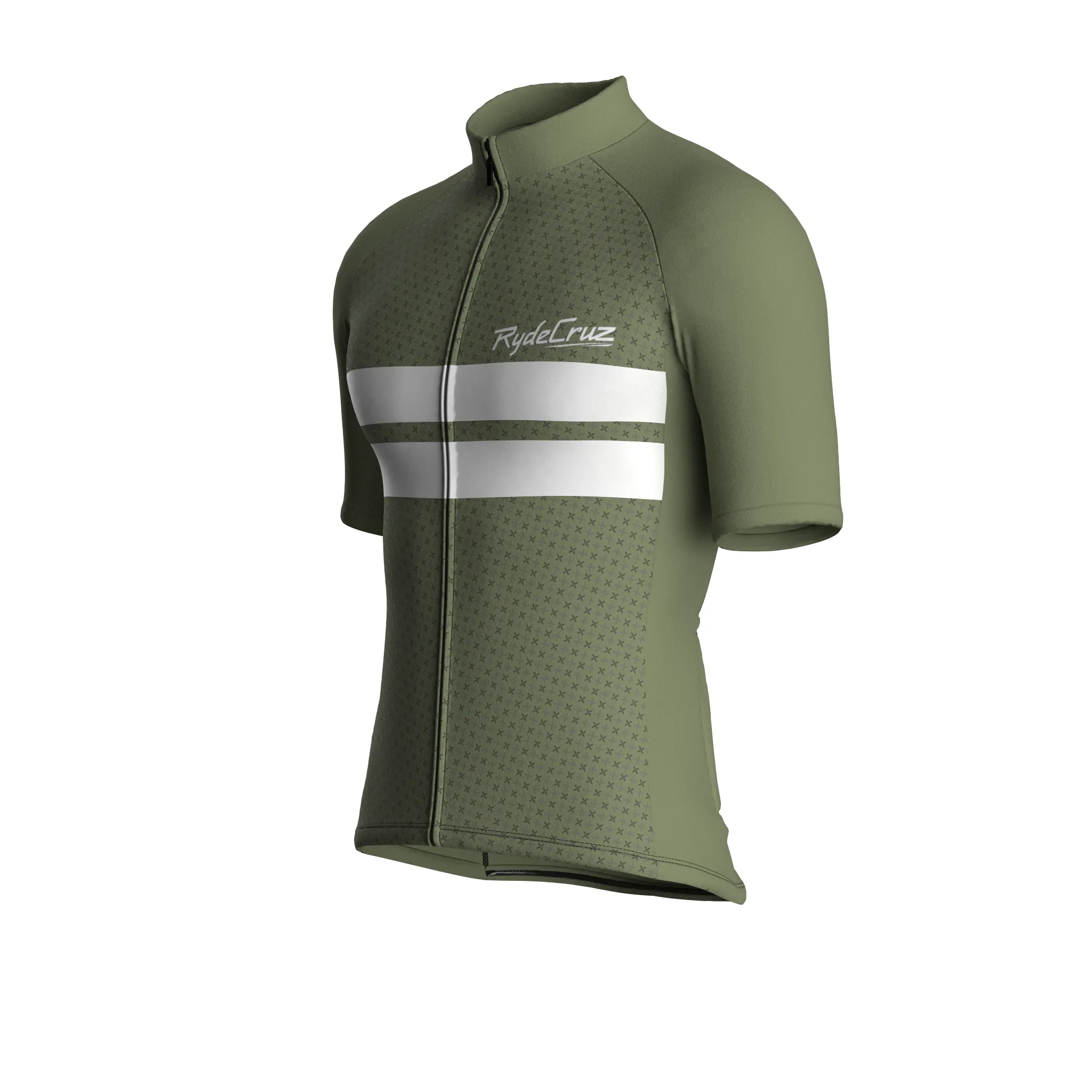 Dual Stripe Dynamics | Dark Khaki Male Short Sleeves Jersey