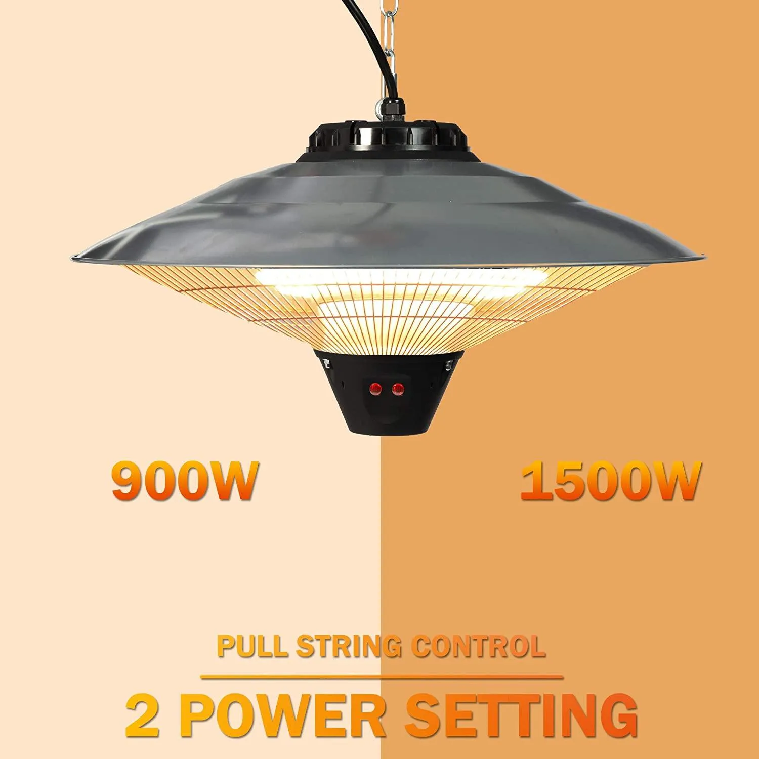 Electric Patio Heater Ceiling Mounted or Hanging Infrared Heater, Waterproof IP24