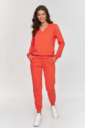 Elegant V-Neck Ribbed Lounge Set