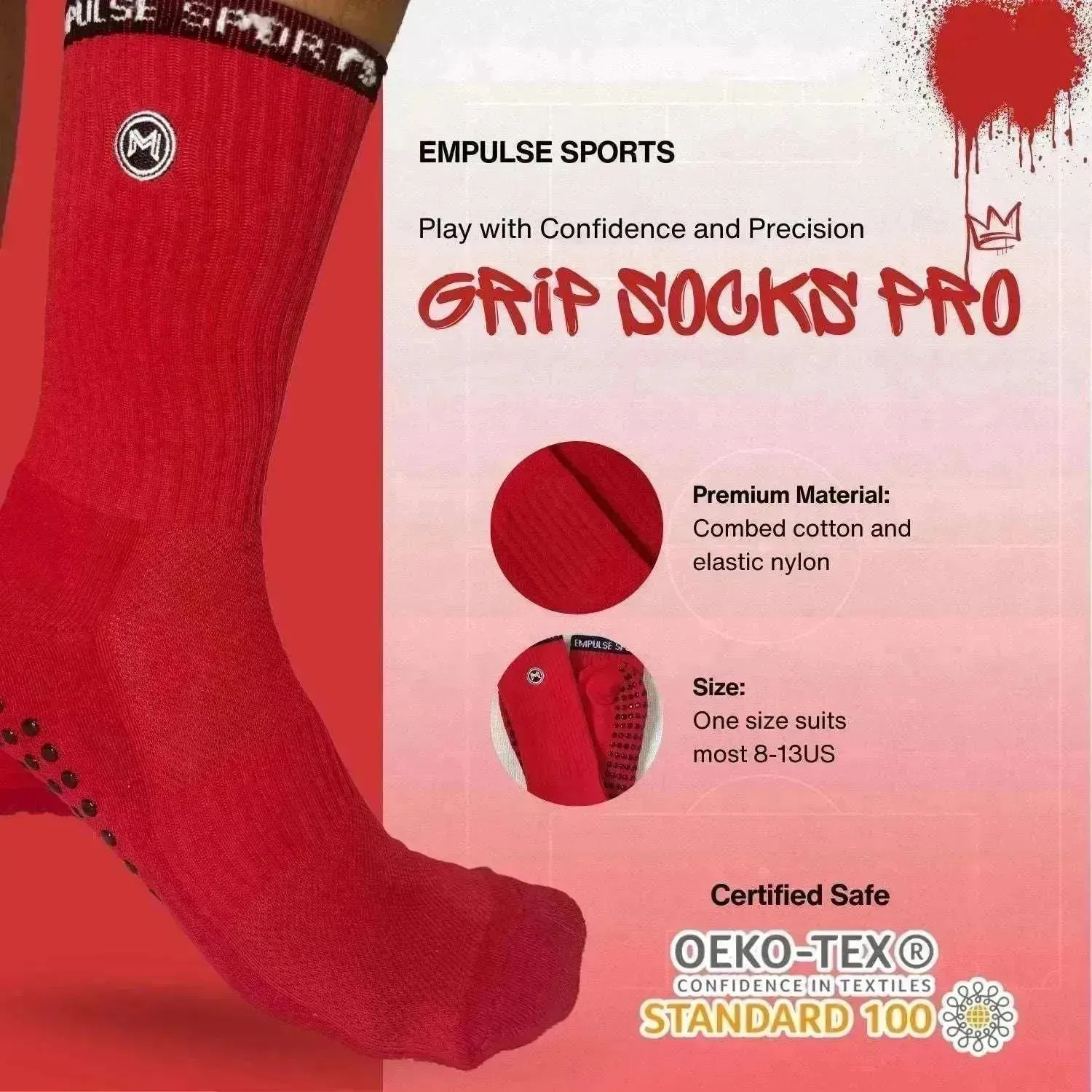 Empulse Grip Socks Pro – Blazing Red