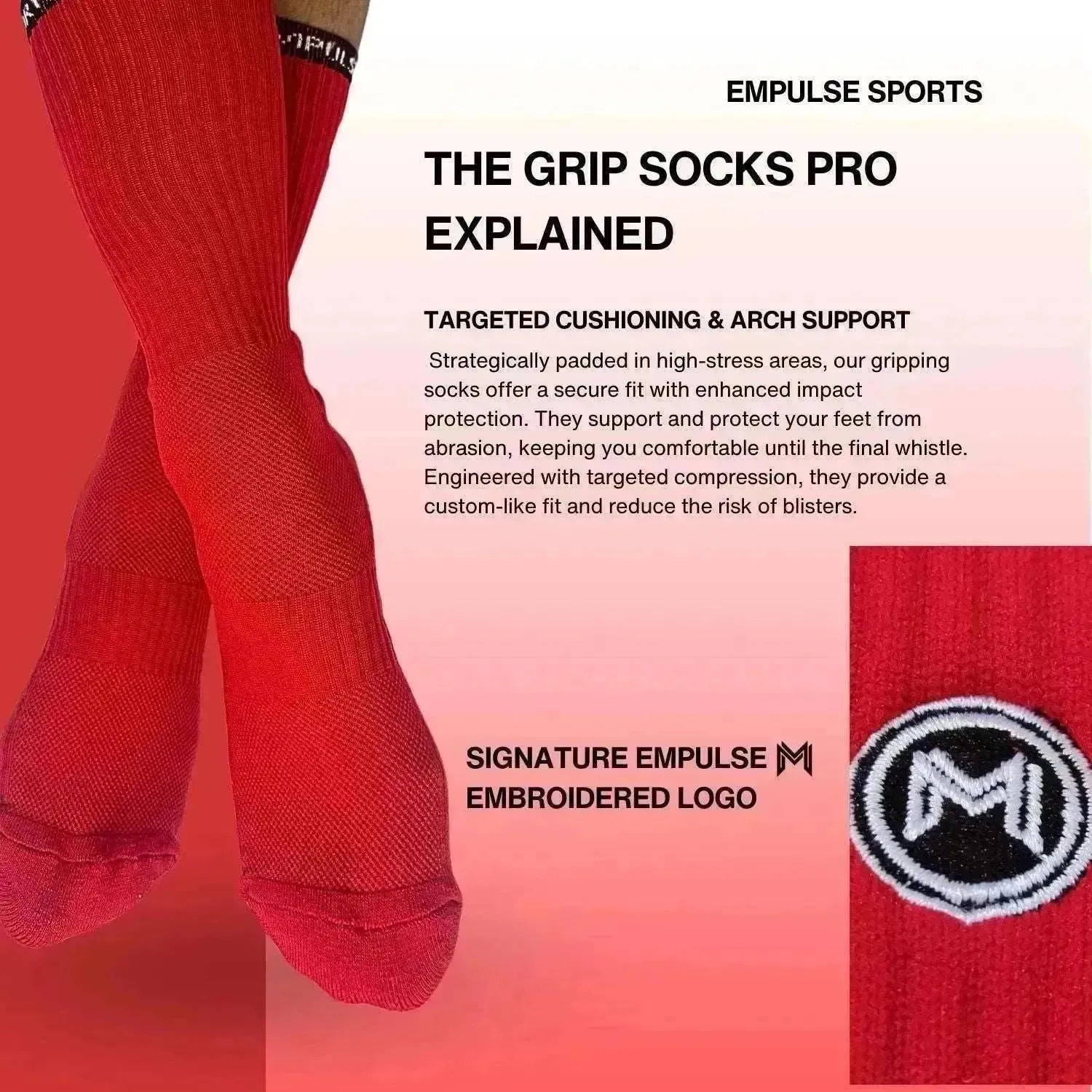 Empulse Grip Socks Pro – Blazing Red