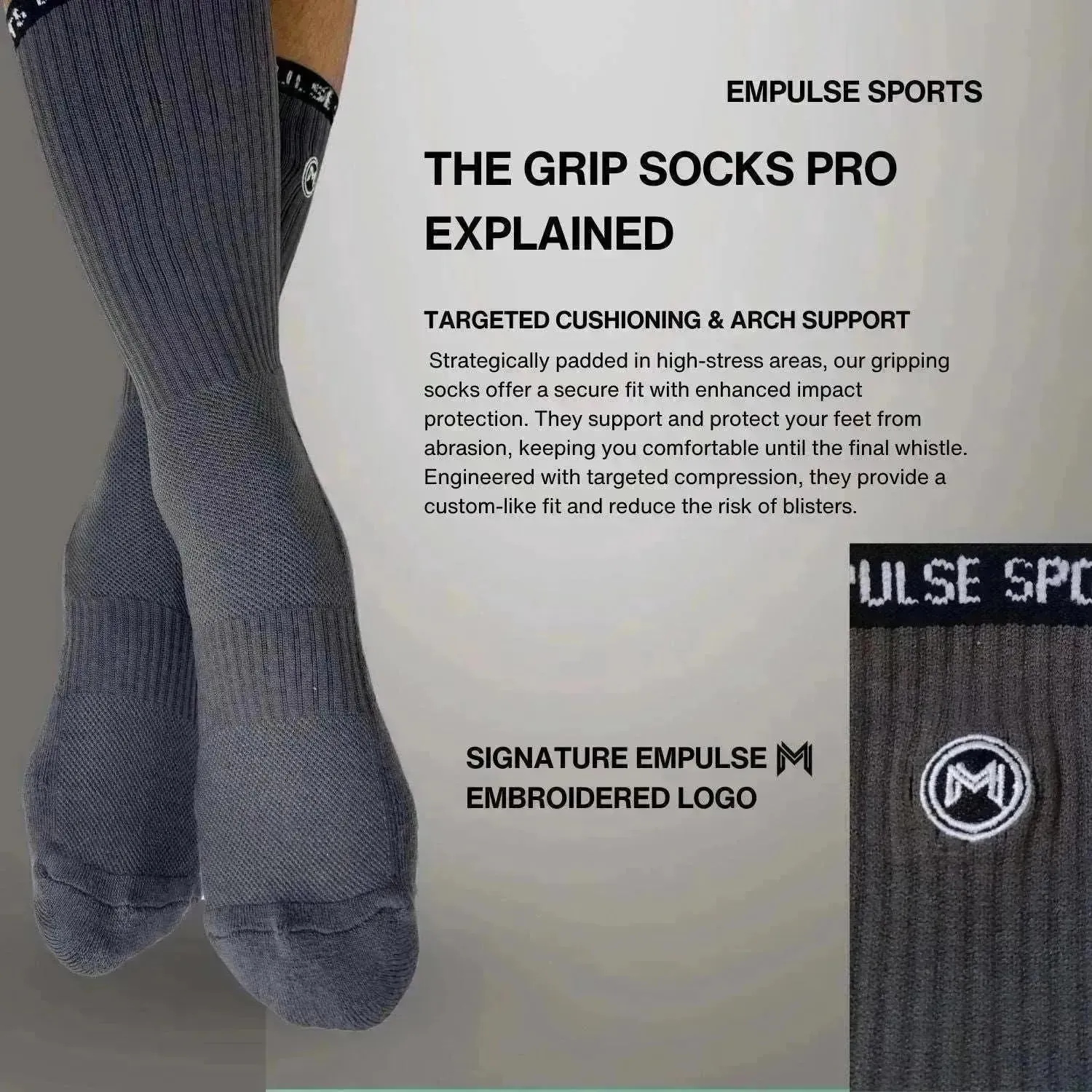 Empulse Grip Socks Pro – Grey