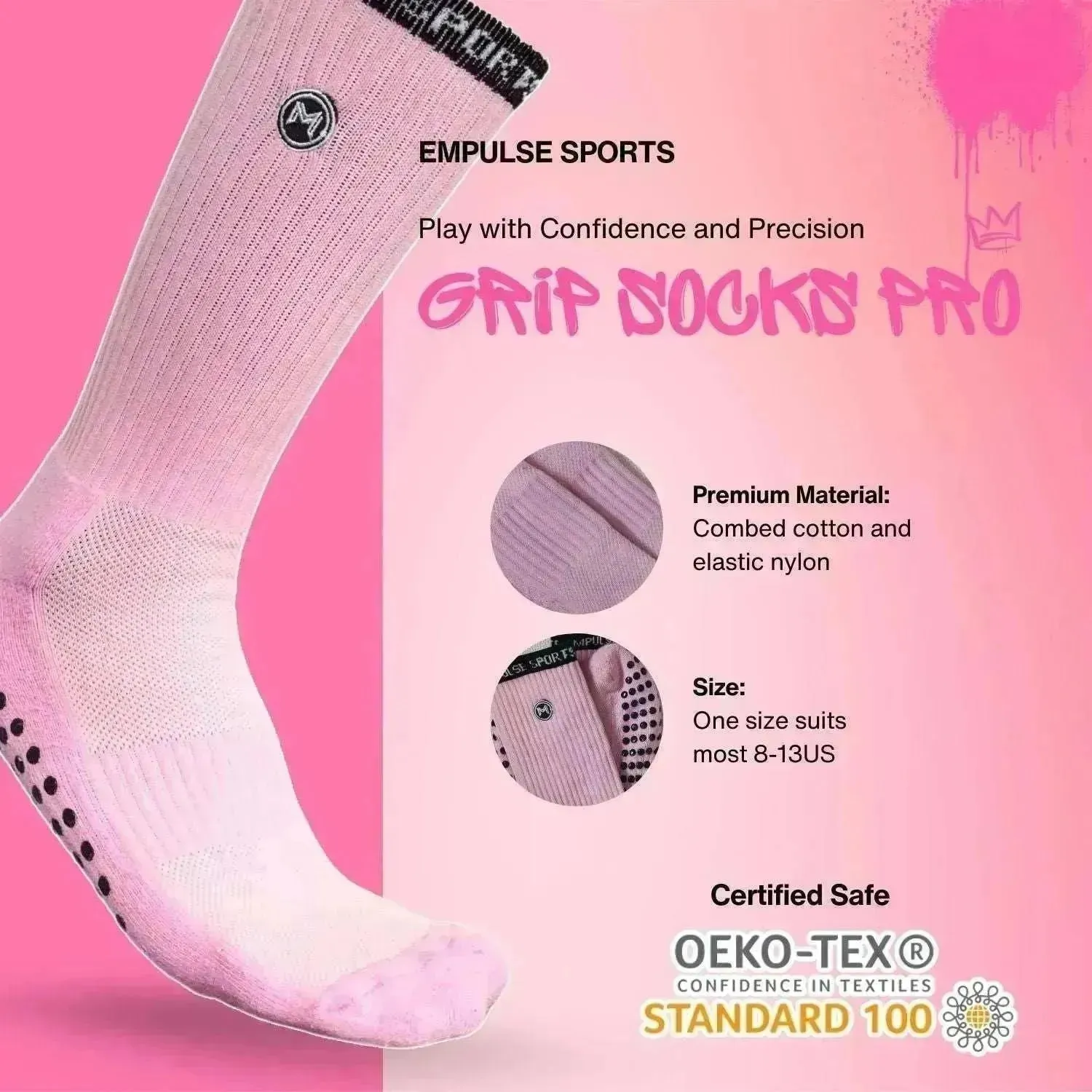 Empulse Grip Socks Pro – Pink Blaze
