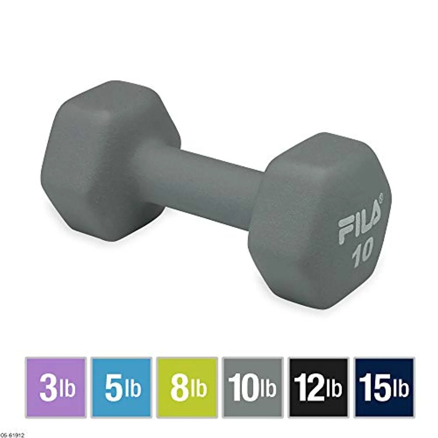 FILA Accessories Hand Weights for Women & Men - Neoprene Covered Dumbbell for Workout, Exercise & Fitness (Sold as Singles in 2 lb, 3, 5, 8, 10, 12, 15 Pounds)
