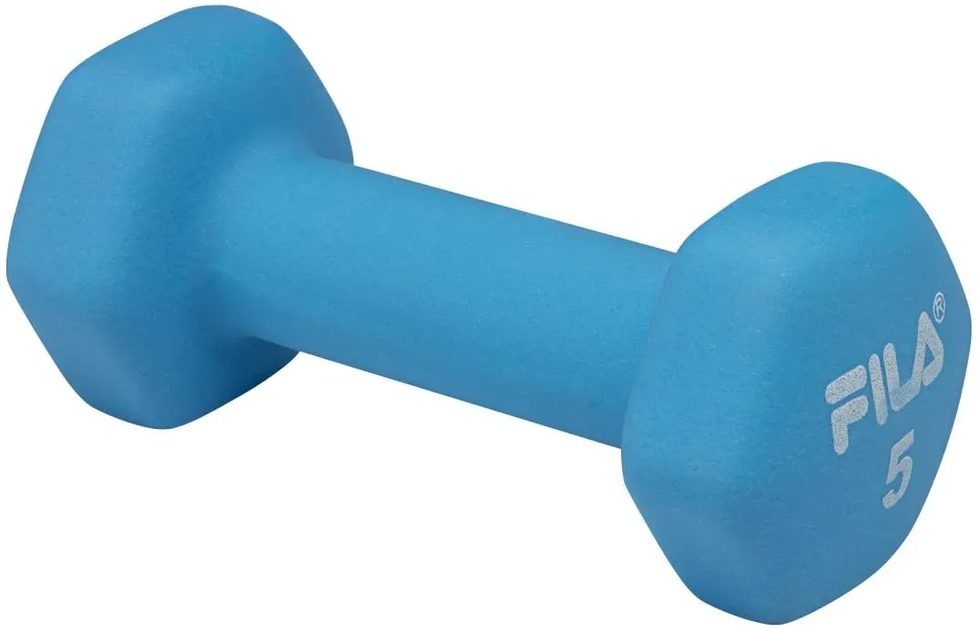 FILA Accessories Hand Weights for Women & Men - Neoprene Covered Dumbbell for Workout, Exercise & Fitness (Sold as Singles in 2 lb, 3, 5, 8, 10, 12, 15 Pounds)