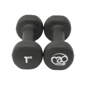 Fitness Mad 1kg Black Dumbbells