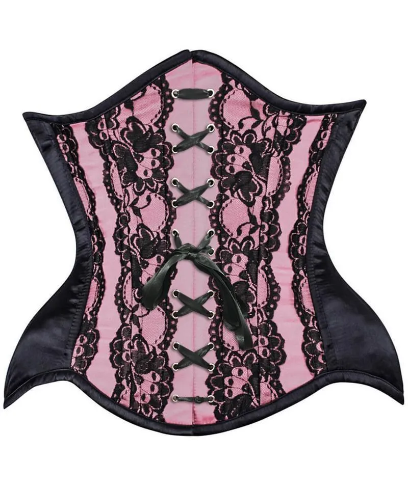 Fran Curvy Pink Lace Waist Training Corset