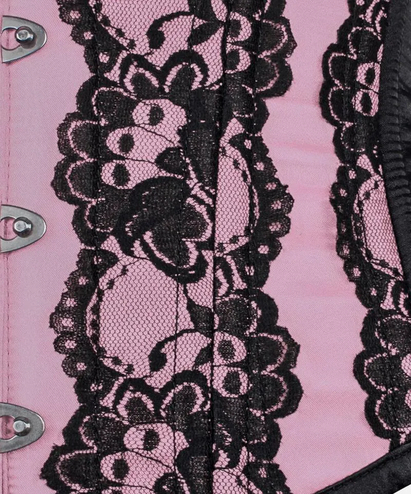 Fran Curvy Pink Lace Waist Training Corset