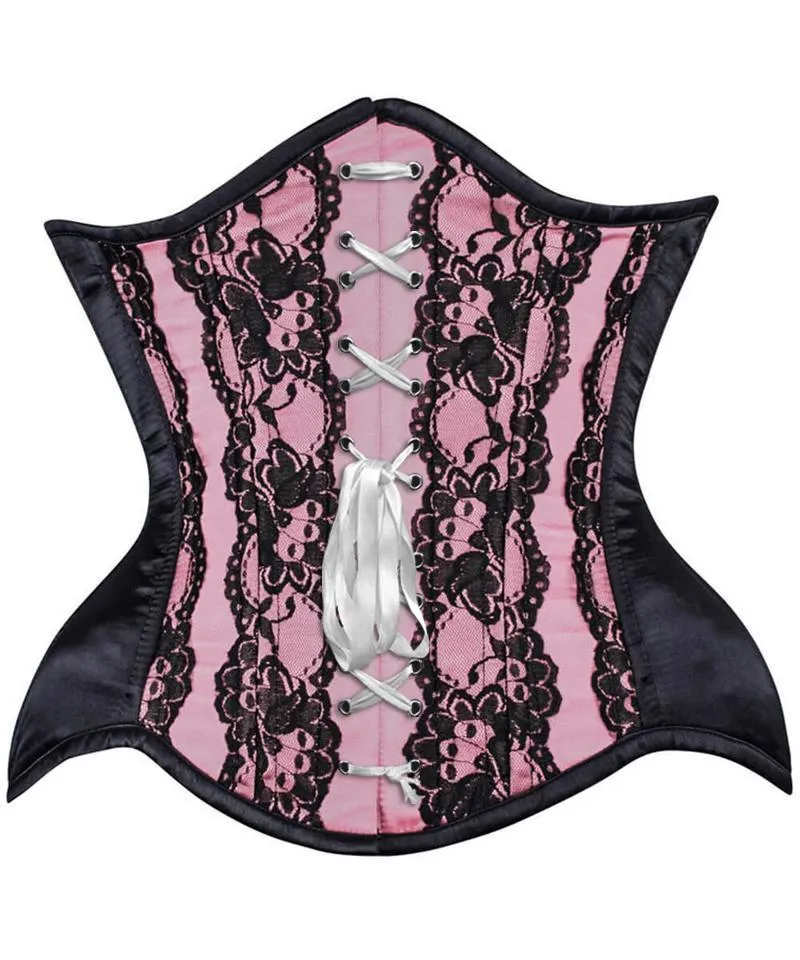 Fran Curvy Pink Lace Waist Training Corset