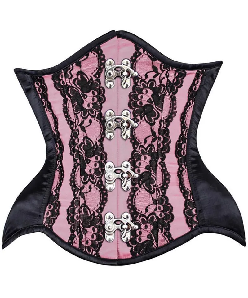 Fran Curvy Pink Lace Waist Training Corset