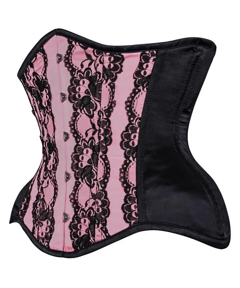 Fran Curvy Pink Lace Waist Training Corset