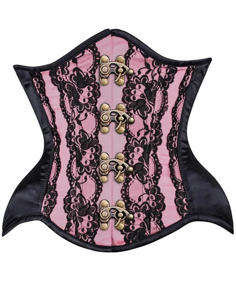 Fran Curvy Pink Lace Waist Training Corset