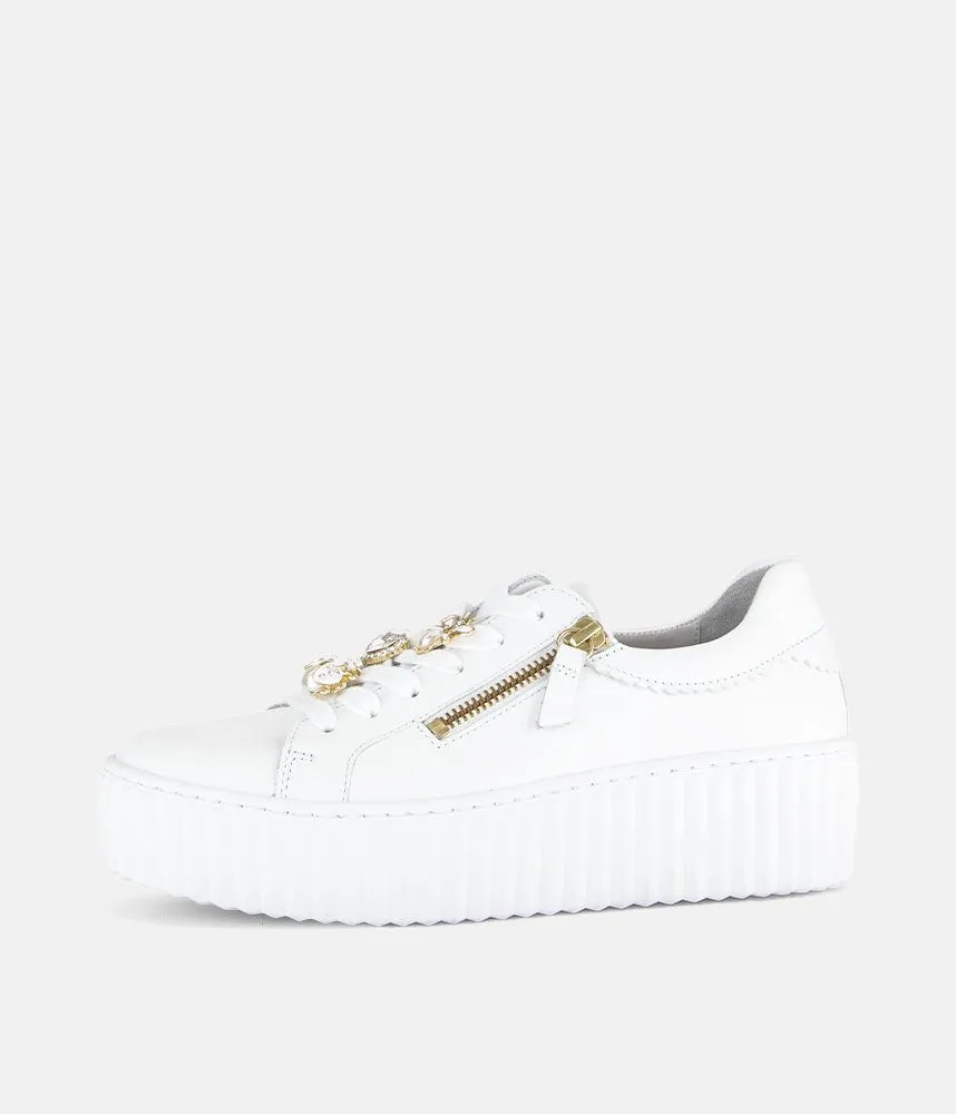 Gabor Sporty Luxe White Sneaker