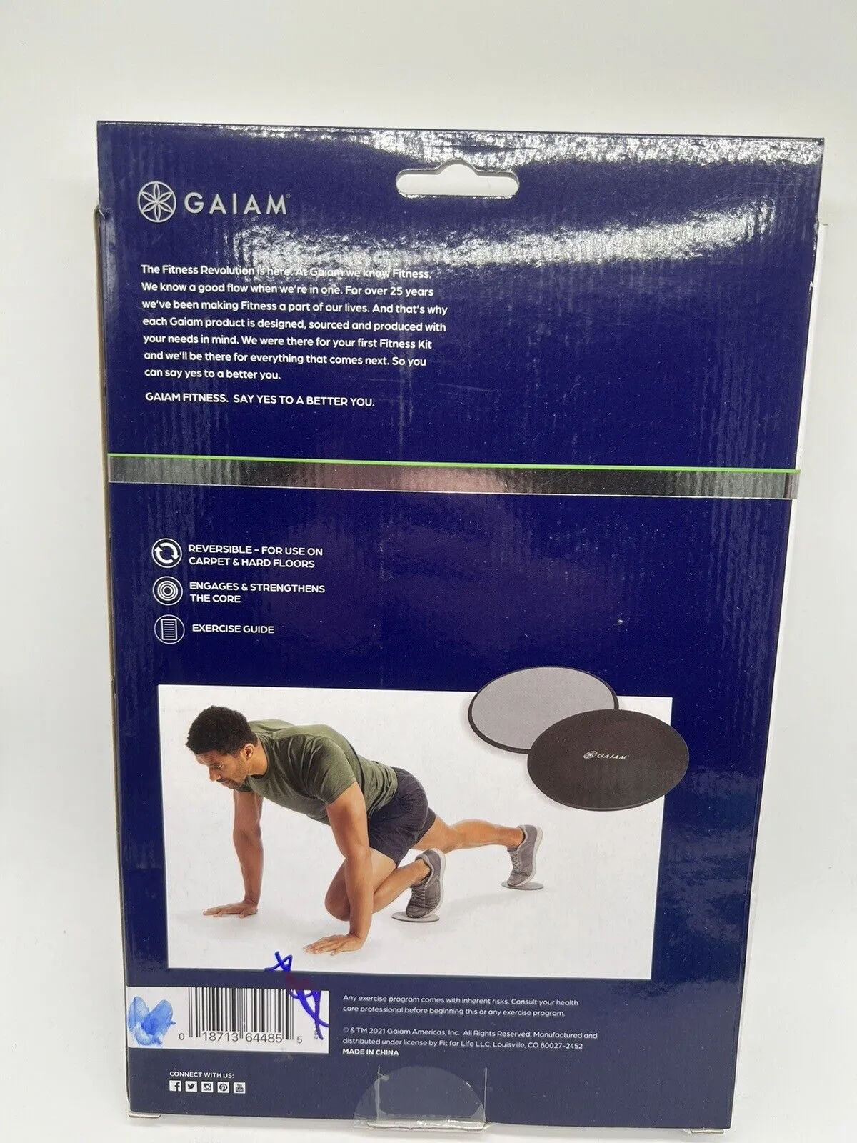 Gaiam Sliding Core Discs Engages & Strengthens The Core Training Workout