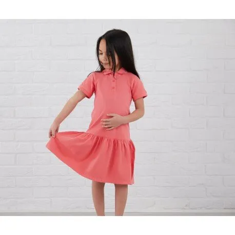 Girls Personalised Polo Dress with Initials - Various Colours