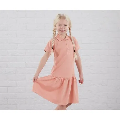 Girls Personalised Polo Dress with Initials - Various Colours