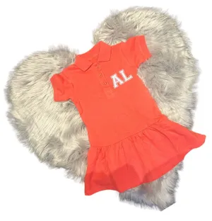 Girls Personalised Polo Dress with Initials - Various Colours