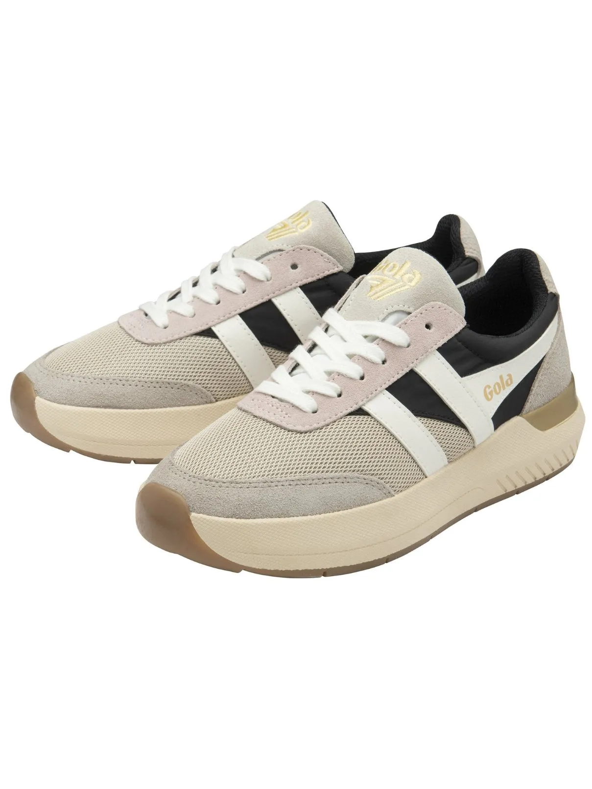 Gola Raven Sneaker in Wheat/Black/Feather Gray