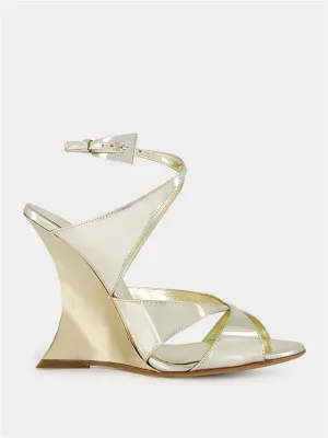 Gold Laila Gold Wedge Sandals
