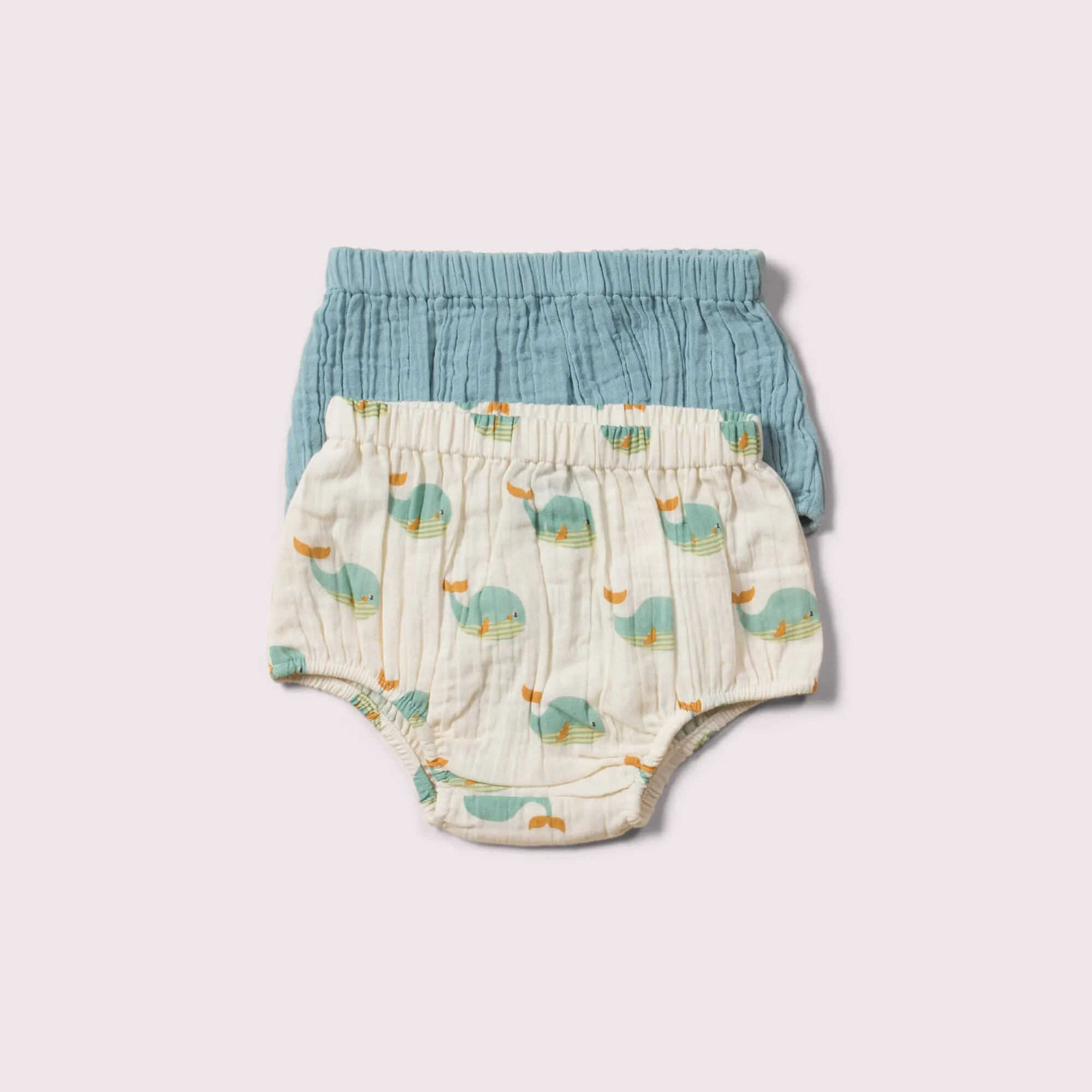 Golden Whales Organic Muslin Baby Bloomer Set - 2 Pack