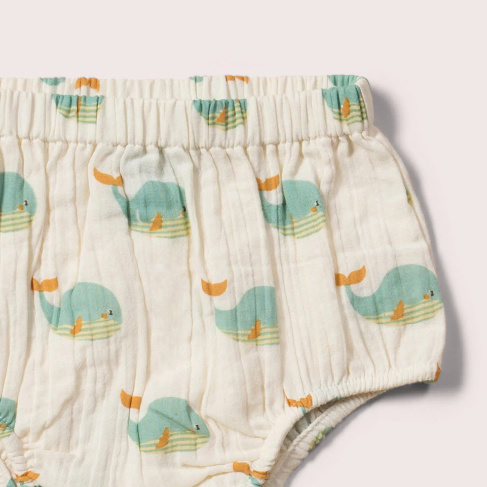Golden Whales Organic Muslin Baby Bloomer Set - 2 Pack
