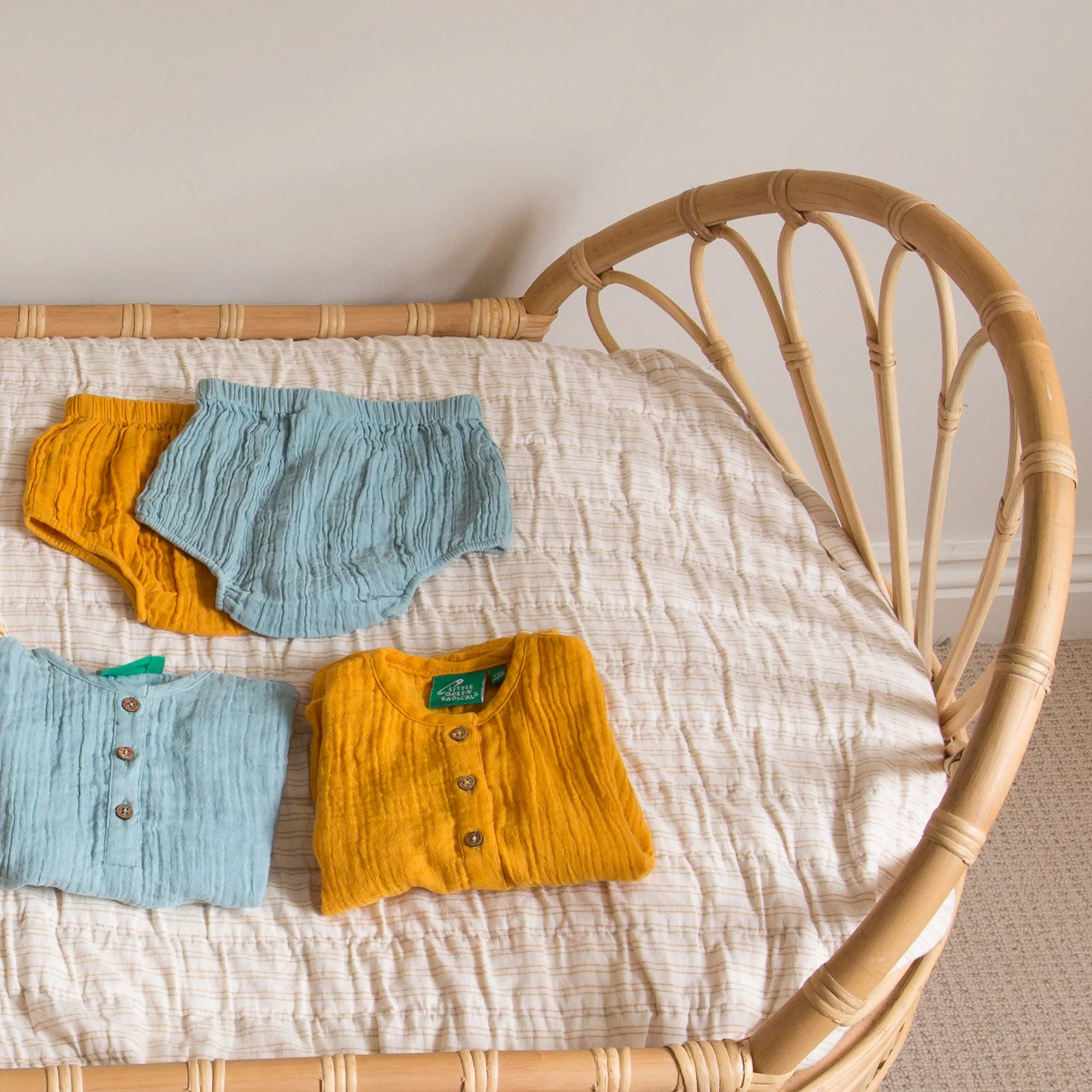 Golden Whales Organic Muslin Baby Bloomer Set - 2 Pack