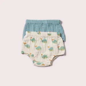 Golden Whales Organic Muslin Baby Bloomer Set - 2 Pack