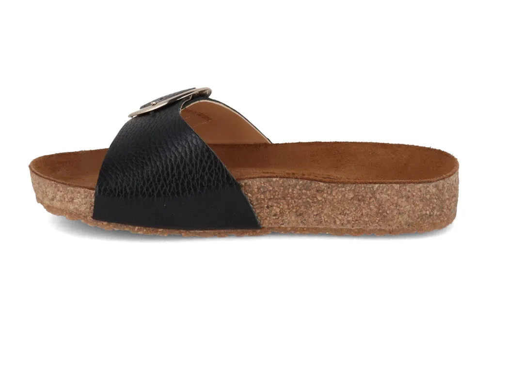 HAFLINGER Slide Sandals Round Buckle Gina