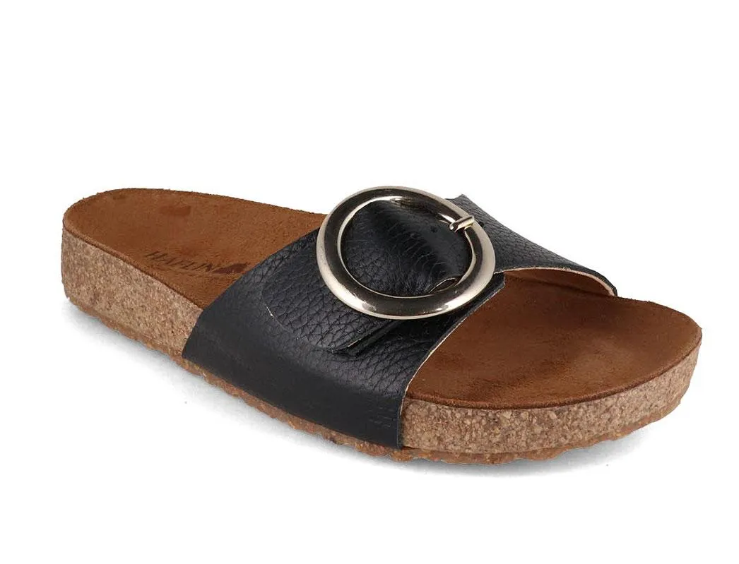 HAFLINGER Slide Sandals Round Buckle Gina