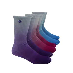 Halo Blue / Purple / Pink Fade Training Crew Socks 3 Pack