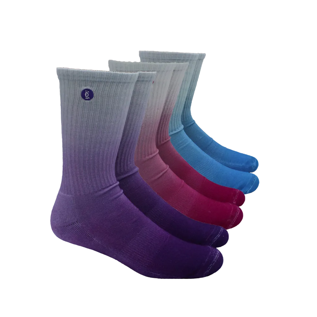 Halo Blue / Purple / Pink Fade Training Crew Socks 3 Pack