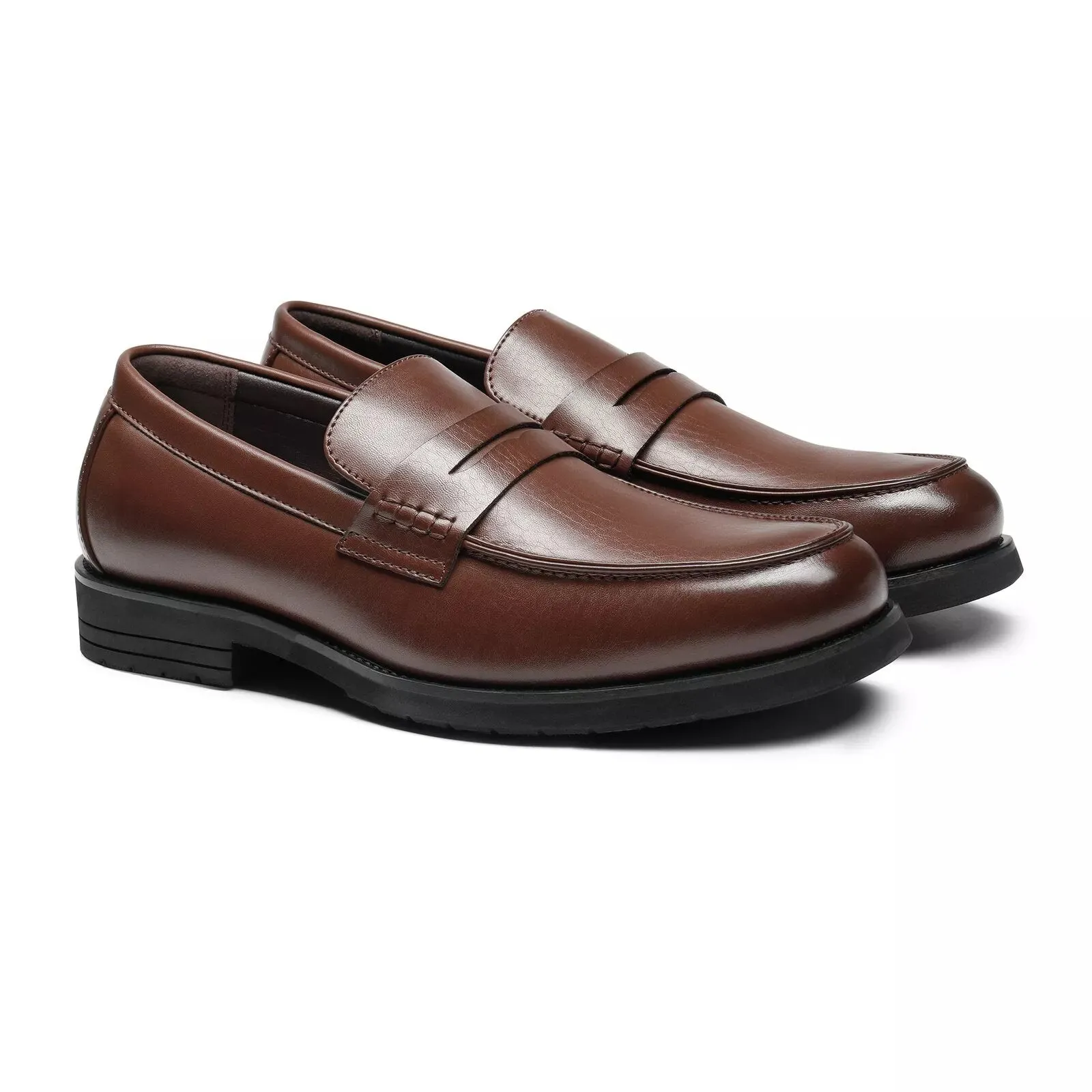Handmade Men's Premium Leather Penny Loafers - Slip-On Business Dress Shoes