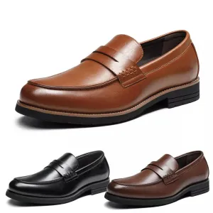 Handmade Men's Premium Leather Penny Loafers - Slip-On Business Dress Shoes