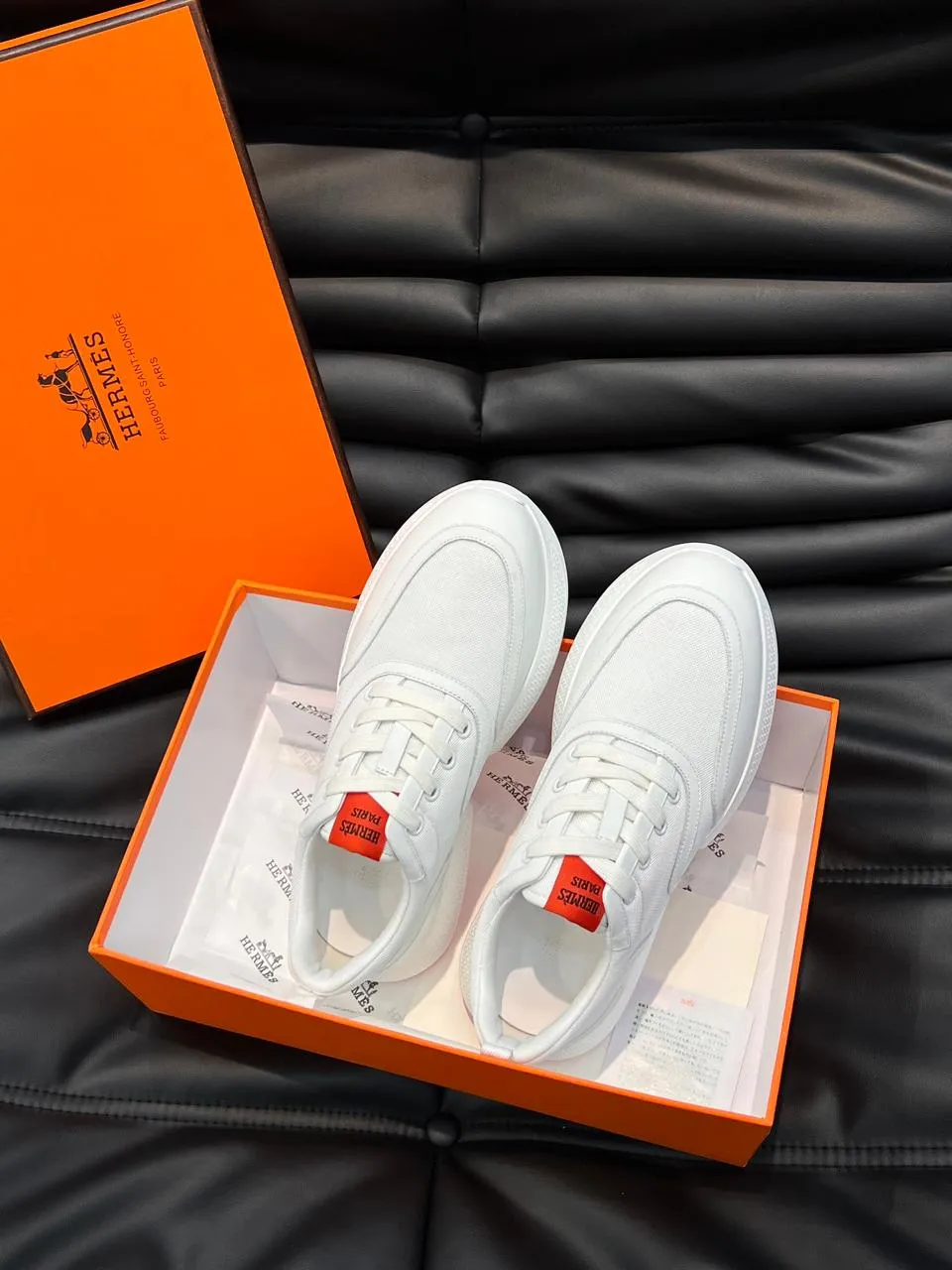 HERMES | Low-Top White Sneakers